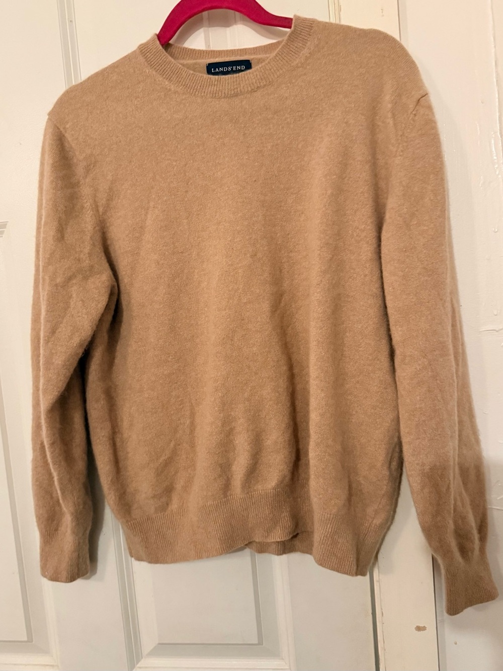 Lands' End Men's Cashmere Tan/Camel Crewneck Sweater